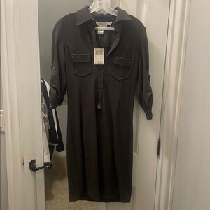 Max Studio Graphite Button-Up dress small NWT
